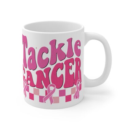 Inspirational Tackle Cancer Mug - 11oz Pink Ribbon Coffee Cup - Image 4