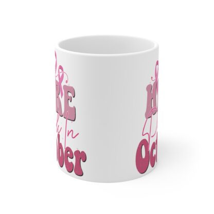 Cute Pink October Awareness Mug - Perfect for Fall Celebrations - Image 2