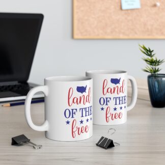 Land of the Free Mug - 11oz | Patriotic Coffee Cup for Celebrations & Everyday Use