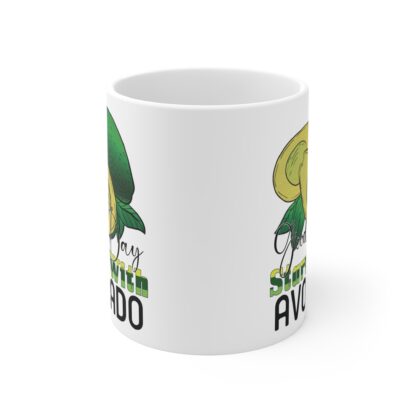Avocado-Themed 11oz Coffee Mug - 'Good Day Starts with Avocado' - Image 2