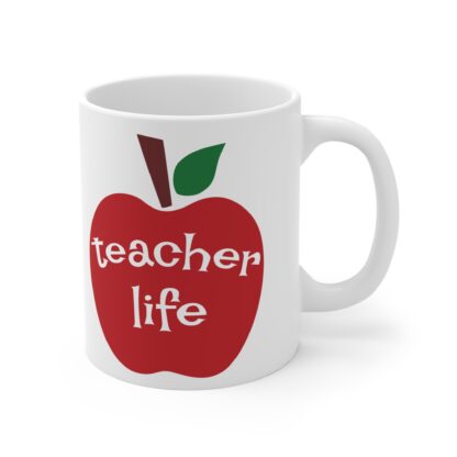 Teacher Life Coffee Mug - Perfect Gift for Teachers, Red Apple Design, Classroom Supplies, Back to School, Teacher Appreciation - Image 4