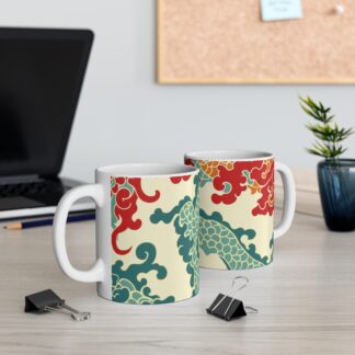 Artistic Dragon Design Mug - 11oz Ceramic Coffee Cup