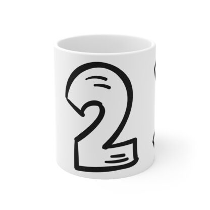 1-2-3 Numeric White Ceramic Mug 11oz - Image 2