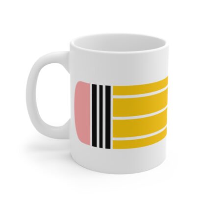 Yellow Pencil Design Mug - 11oz Coffee Cup - Image 3