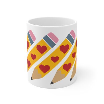 Colorful Heart-Pencil Mug for Creative Souls – Perfect Gift for Teachers and Students - Image 2