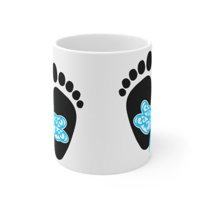Baby Feet with a Blue Dragon Fly | White Ceramic Mug 11oz - Image 2