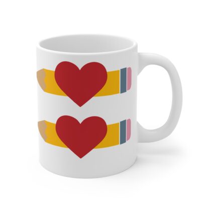 Cute Heart & Pencil Mug | 11oz Coffee Cup | Perfect Gift for Teachers & Creative Minds - Image 4