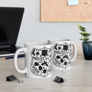 Protect-Serve-Law-Police Badge | White Ceramic 11oz Mug
