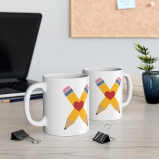 Creative Pencil Heart Mug 11oz - Perfect Gift for Teachers & Students