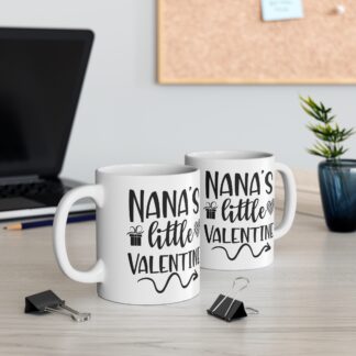 Nana's Little Valentine Mug - 11oz Ceramic Coffee Cup Gift for Grandparents