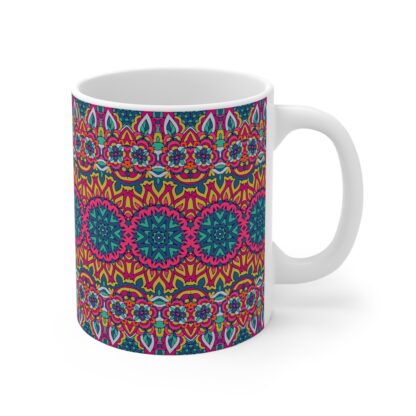 Vibrant Floral Patterned Mug - 11oz Colorful Coffee Cup for Creative Souls - Image 4