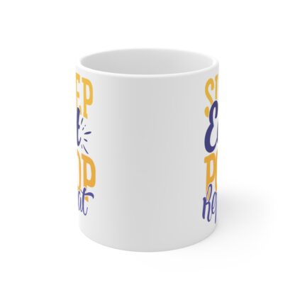 Sleep   Eat Poop Rep;eat | White  Ceramic Mug 11oz - Image 2