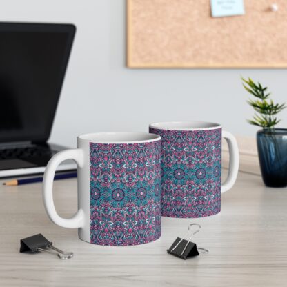 Bohemian Patterned Mug 11oz - Cozy Coffee Cup for Home and Office