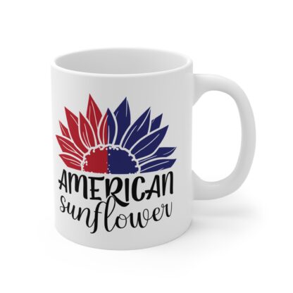 Patriotic American Sunflower Mug - 11oz Coffee Cup for Independence Day & Everyday Use - Image 4