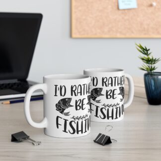 I'd Rather Be Fishing Mug - 11oz Fishing Lover Coffee Cup