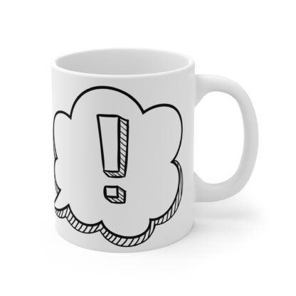 Exclaimation Mark in a Speech Bubble | White Ceramic Mug 11oz - Image 4