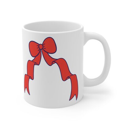 Red Ribbons | White Ceramic Mug 11oz - Image 4