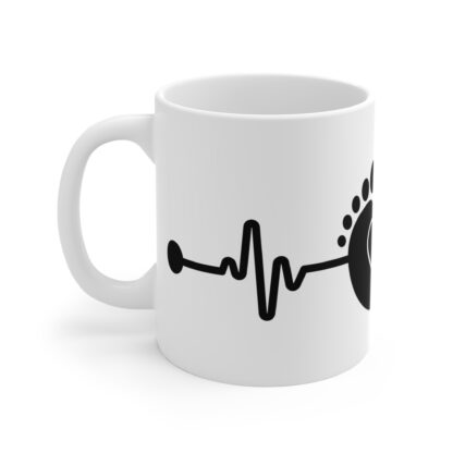 Baby Heart Beat Line |White Ceramic Mug 11oz - Image 3