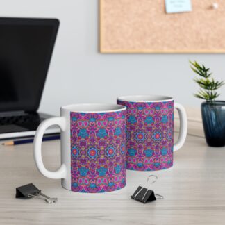 Vibrant Boho Pattern Mug - 11oz Colorful Coffee Cup for Tea Lovers