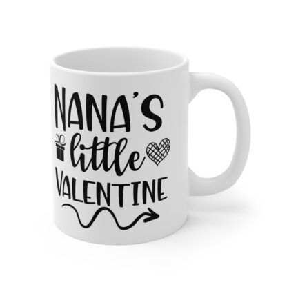 Nana's Little Valentine Mug - 11oz Ceramic Coffee Cup Gift for Grandparents - Image 4
