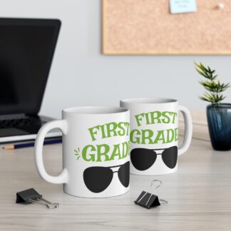 First Grade Cool Sunglasses Mug - 11oz Coffee Cup for Teachers and Students