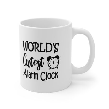 World's Cutest Alarm Clock | White Ceramic Mug 11oz - Image 4
