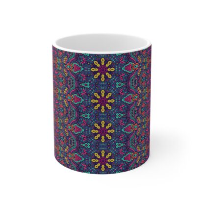 Colorful Bohemian Pattern Mug - 11oz Coffee Cup for Artistic Vibes - Image 2