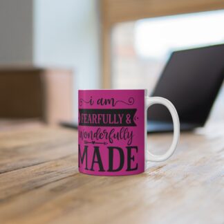 Fearfully & Wonderfully Made Mug, Inspirational Coffee Cup, Faith-Based Gift, Self-Love Mug, Positive Affirmation Drinkware