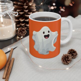 Spooky Ghost Mug, Cute Halloween Mug, 11oz Ceramic Mug, Gift for Halloween Lovers, Fun Office Mug, Funny Coffee Cup