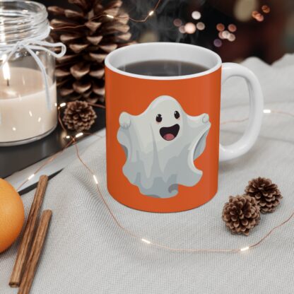 Spooky Ghost Mug, Cute Halloween Mug, 11oz Ceramic Mug, Gift for Halloween Lovers, Fun Office Mug, Funny Coffee Cup