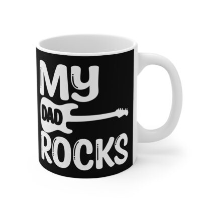 My Dad Rocks Mug - Cool Gift for Dads, Father's Day, Dad's Birthday, Music Lovers, Coffee Lovers - Image 3