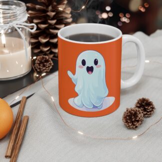Playful Ghost Mug, Halloween Decor, Cute Coffee Cup, Spooky Gift, Fall Vibes, Cartoon Ghosts, Fun Kitchenware