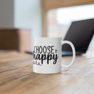 Choose Happy Mug: Uplifting Coffee Cup, Gift for Friends, Positive Vibes, Inspirational Tea Mug, Motivational Drinkware
