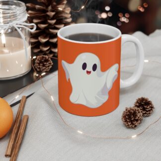 Spooky Ghost Mug - Cute Halloween Coffee Cup, Perfect for Fall Decor, Trick or Treat Gift, Character Drinkware