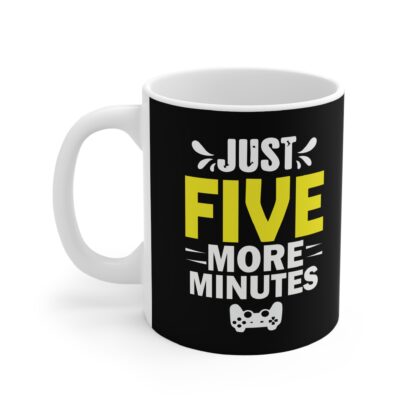 Just Five More Minutes Gaming Mug | Coffee Lover Gift | Gamer Mug | Black Ceramic Cup | Fun Office Decor | Birthday Present - Image 3