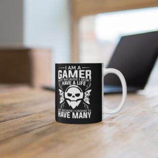 Gamer Life Mug | Gaming Gift for Enthusiasts | Cool Coffee Cup | Perfect for Holiday Gifting | 11oz Custom Design