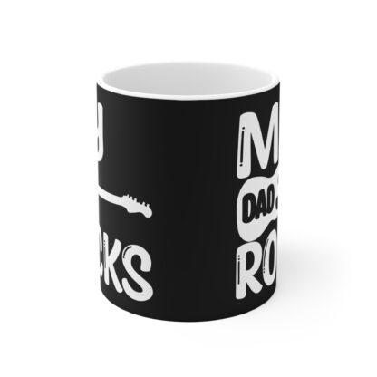 My Dad Rocks Mug - Cool Gift for Dads, Father's Day, Dad's Birthday, Music Lovers, Coffee Lovers - Image 2