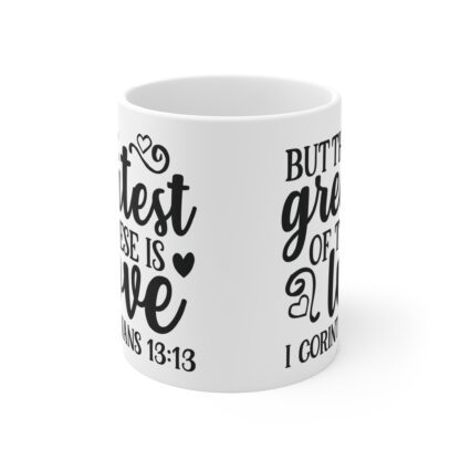 Love Quote Mug - Inspirational Ceramic Cup, Gifts for Family & Friends, Faith-Based Decor, Coffee Lover, Bible Verse - Image 2