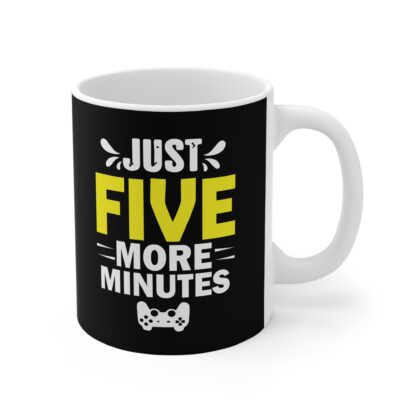 Just Five More Minutes Gaming Mug | Coffee Lover Gift | Gamer Mug | Black Ceramic Cup | Fun Office Decor | Birthday Present - Image 4