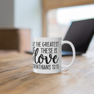 Love Quote Mug, Inspirational Coffee Cup for Friends, Gift for Weddings, Christian Home Decor