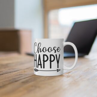 Choose Happy Mug - Inspirational Coffee Cup, Gift for Friends, Motivational Drinkware, Positive Vibes, Everyday Use