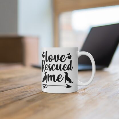 Love Rescued Me Dog Lover Mug | 11oz Coffee Cup for Pet Owners, Animal Rescue Gifts, Animal Lover Decor, Adoption Celebration