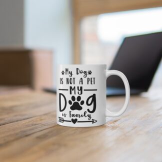 Dog Lover's Family Mug, 11oz Funny Gift for Pet Owners, Cute Dog Theme Coffee Cup, Personalized Dog Mom Mug, Pet Parent Present