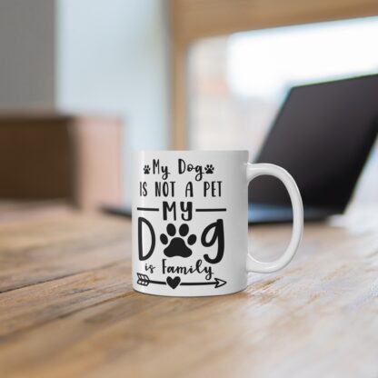 Dog Lover's Family Mug, 11oz Funny Gift for Pet Owners, Cute Dog Theme Coffee Cup, Personalized Dog Mom Mug, Pet Parent Present