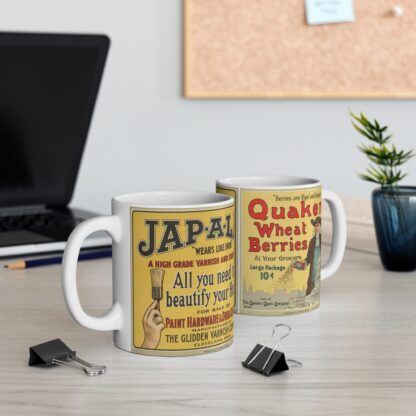 Vintage-Inspired Home Decor Mug, Coffee Lover Gift, Retro Advertising Mug, Unique Kitchenware, Gift for New Homeowners