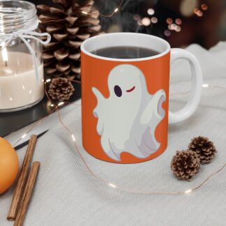 Cute Ghost Mug for Halloween Celebration, Spooky Coffee Cup, Fun Gift for Ghost Lovers, Trick or Treat Mug, Whimsical Home Decor