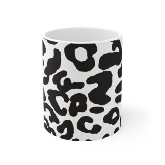 Leopard Print Pattern Black Mug 11oz