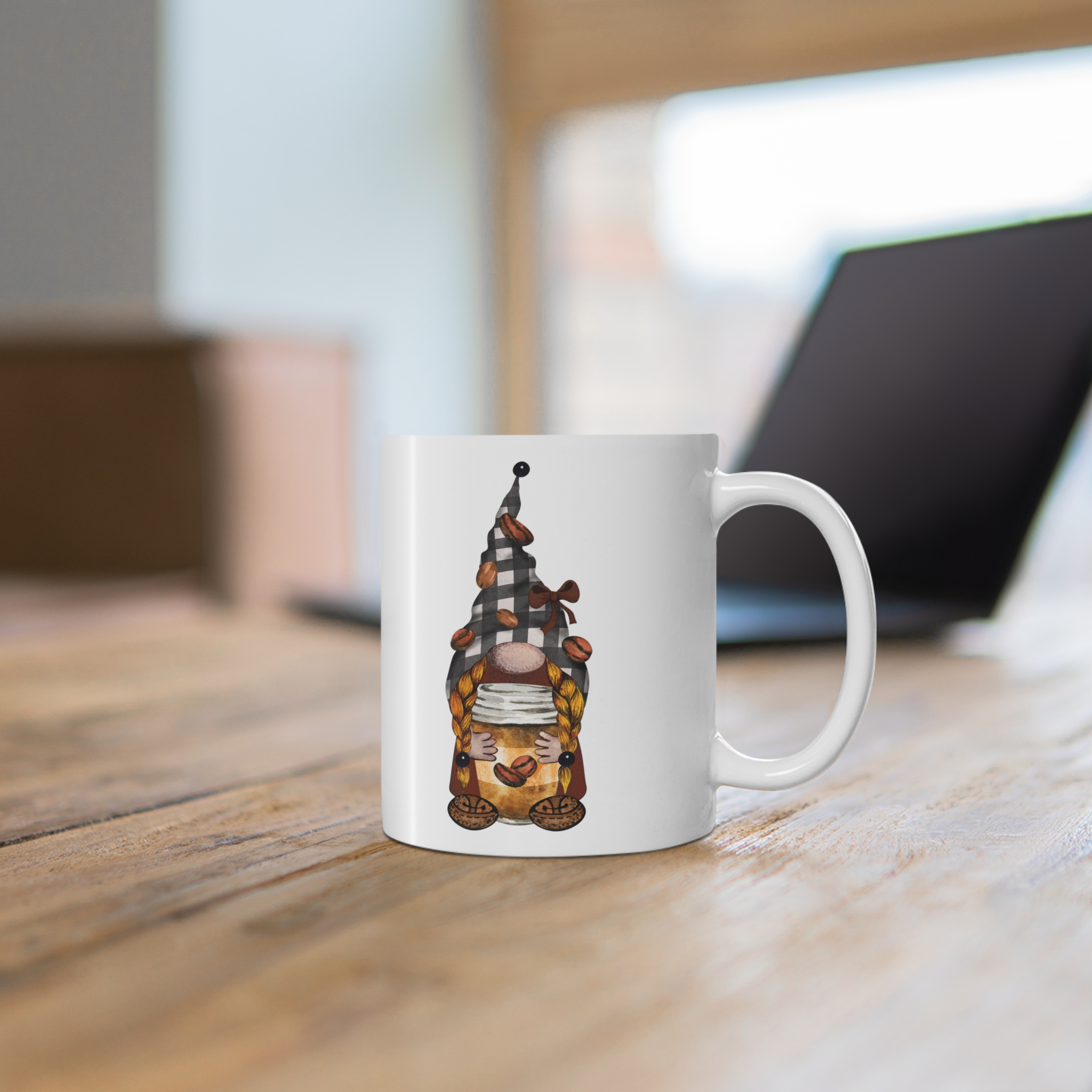 Coffee Lover's Cheerful Gnome Mug - 11oz - Image 6