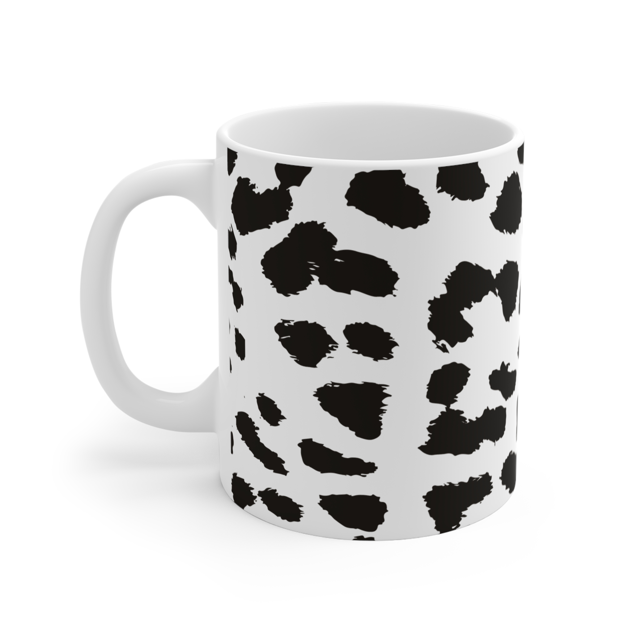 Chic Leopard Print Black Mug 11oz - Image 2