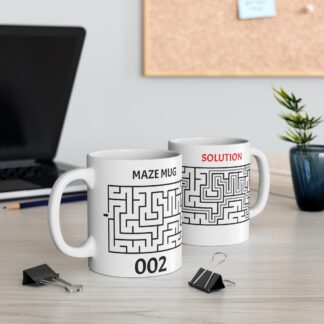 Maze Solver Mug - Fun 11oz Coffee Cup for Puzzle Lovers Serial #002